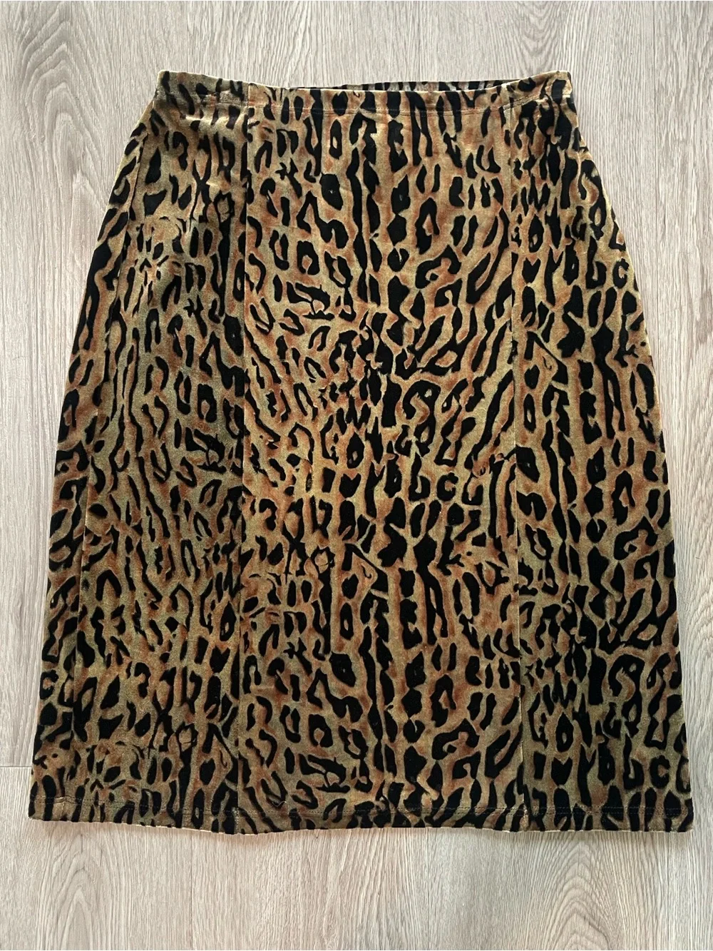 Vtg 90s Natalie rose Los Angeles Leopard print midi skirt